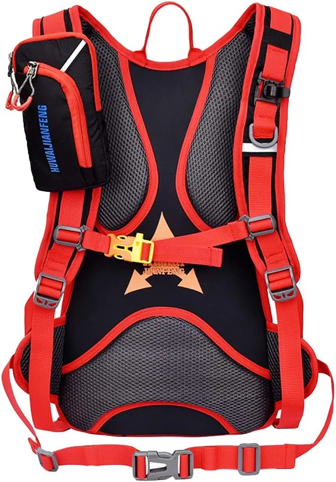 Cycling Backpack Mountain Bike Rucksack for Men Women Travel Outdoor Sports Motorcycle Bicycle Riding Nylon Daypack Handbag, Black Red