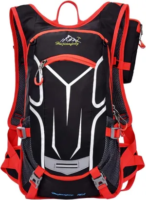 Cycling Backpack Mountain Bike Rucksack for Men Women Travel Outdoor Sports Motorcycle Bicycle Riding Nylon Daypack Handbag, Black Red