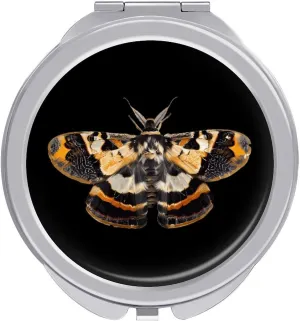 Dark Academia Insects Moth Custom Travel Makeup Mirror 2-Sided Round Mirror Portable for Women Handbag Purse Pocket