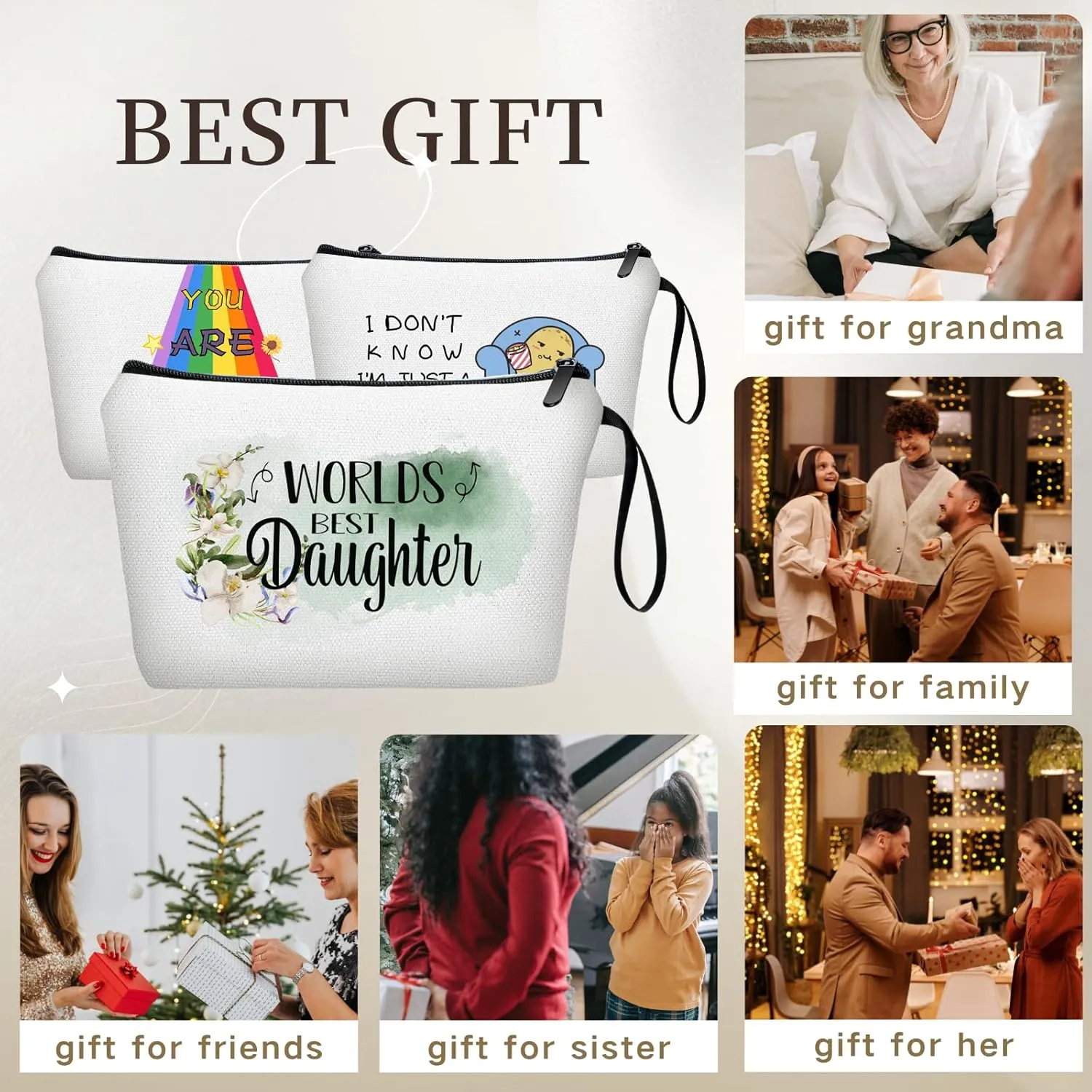 Daughter Gifts from Mom Daughter Gifts Gifts for Daughter Birthday Gift for Daughter Small Make Up Travel Cosmetic Bag Bridal Shower Wedding Gift Christmas Birthday Graduation Gift for Daughter