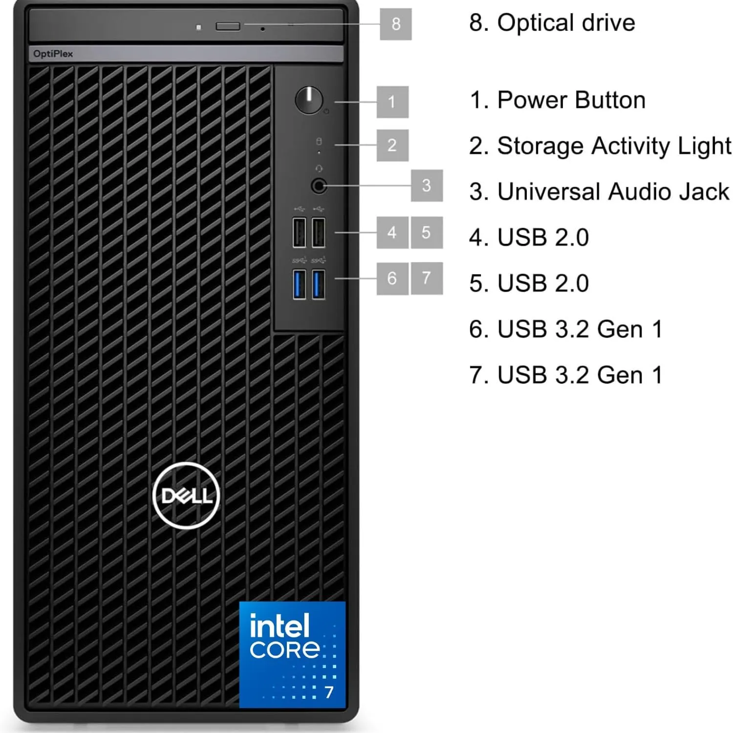 Dell Optiplex 7010 Tower Business Desktop, 13th Gen Intel i7-14700K Processor (20-Cores, Up to 5.6 GHz), 64GB RAM, 2TB PCIe SSD, DVD-RW, DP Port, HDMI, Wi-Fi   Bluetooth, Windows 11 Pro
