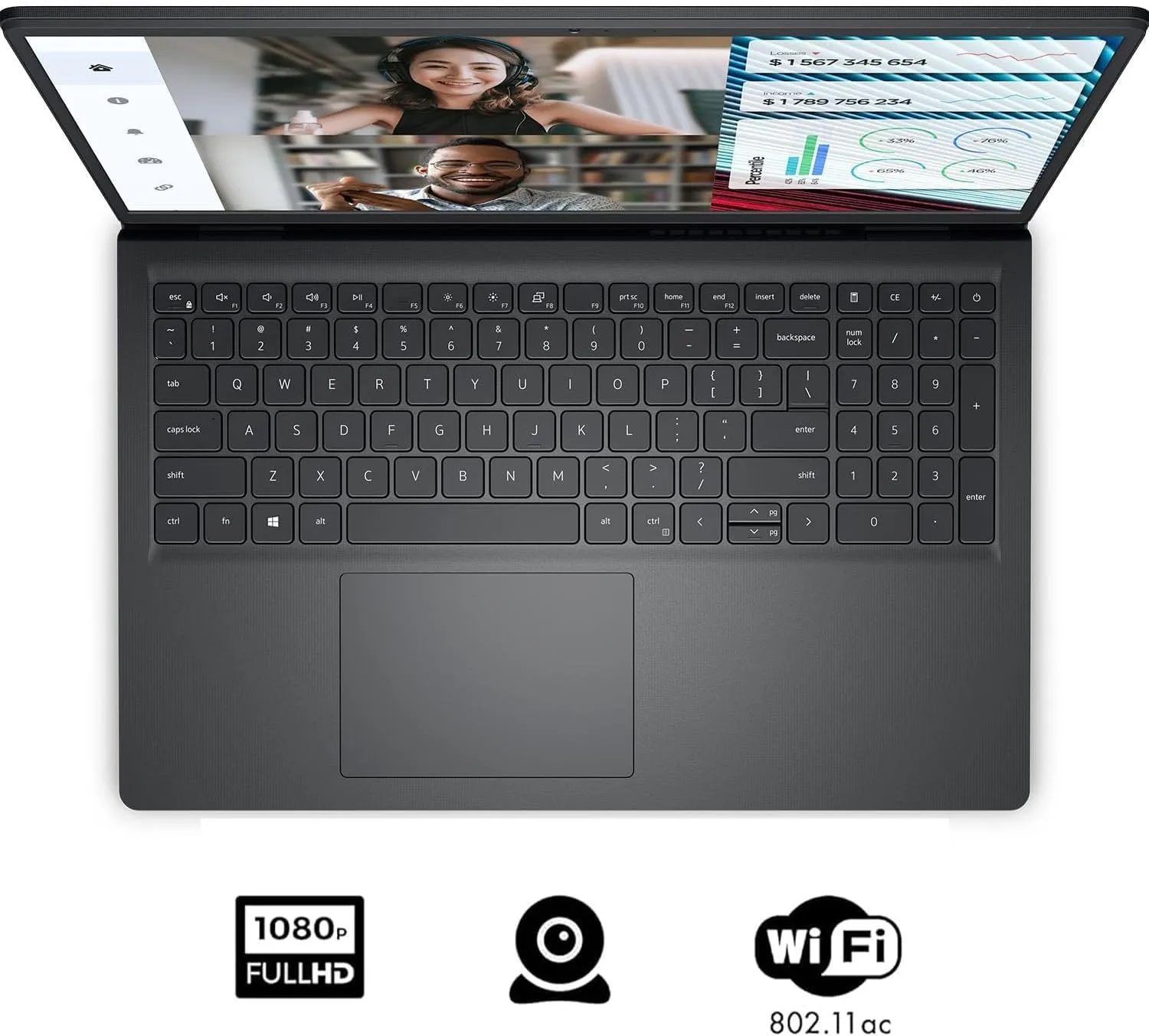 Dell Vostro 3520 15 15.6" 120Hz FHD Business Laptop Computer, 12th Gen Intel 6-Core Processor (Beat i5-1135G7), 32GB DDR4 RAM, 1TB PCIe SSD, WiFi, Bluetooth, RJ45, HDMI, Carbon Black, Windows 11 Pro