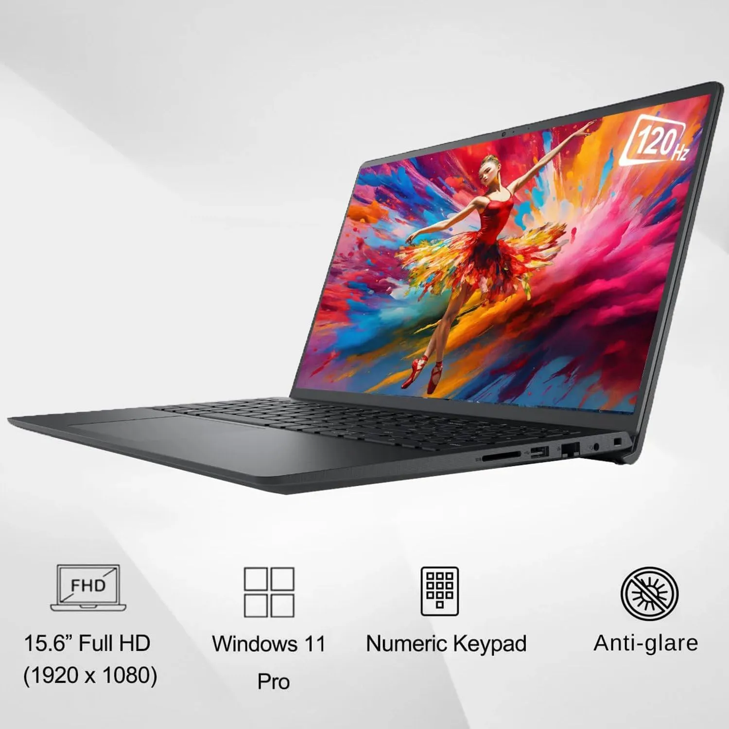 Dell Vostro 3520 15 15.6" 120Hz FHD Business Laptop Computer, 12th Gen Intel 6-Core Processor (Beat i5-1135G7), 32GB DDR4 RAM, 1TB PCIe SSD, WiFi, Bluetooth, RJ45, HDMI, Carbon Black, Windows 11 Pro