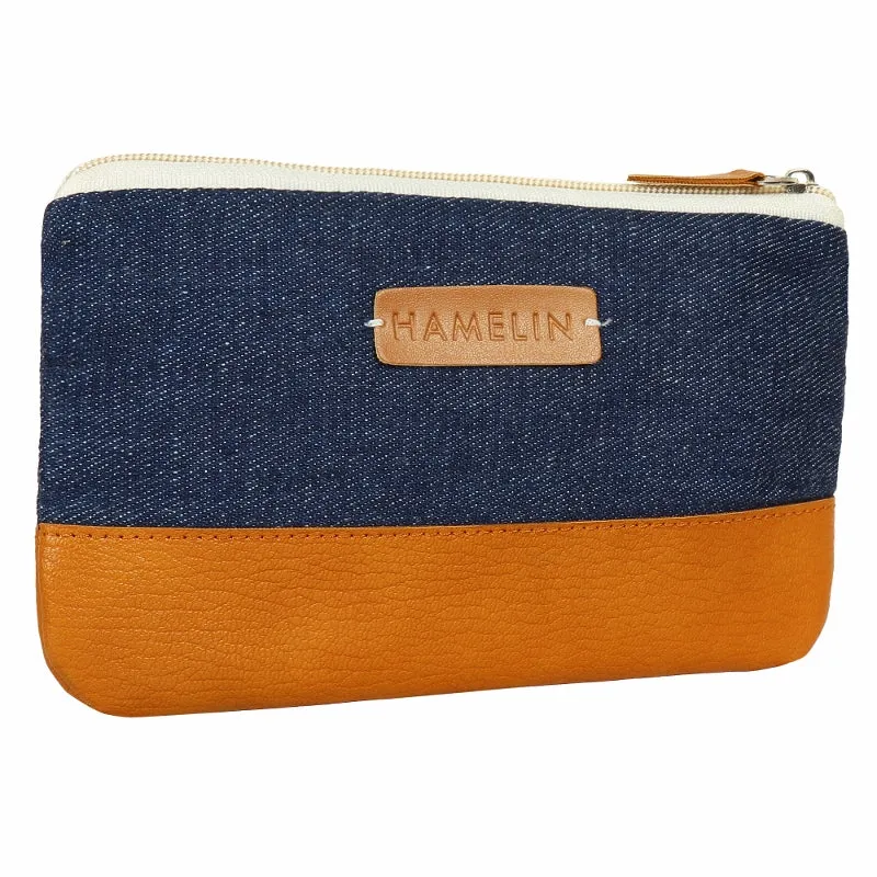 Denim & Vegan leather - Multi-purpose pouch