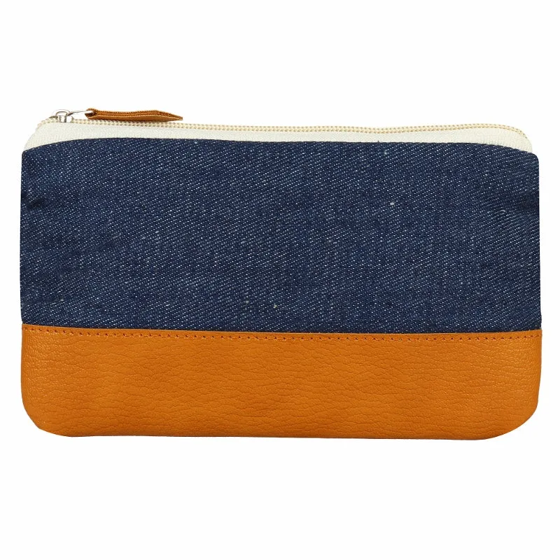 Denim & Vegan leather - Multi-purpose pouch