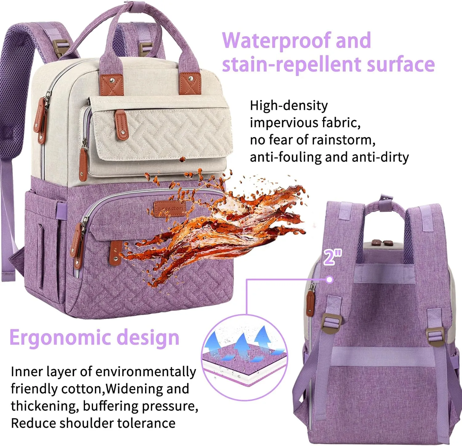 Diaper Bag Backpack, Baby Nappy Diaper Bag, Large Unisex Baby Bags for Boys Girls, Multipurpose Travel Back Pack for Moms Dads with Insulated Pockets and Stroller Straps