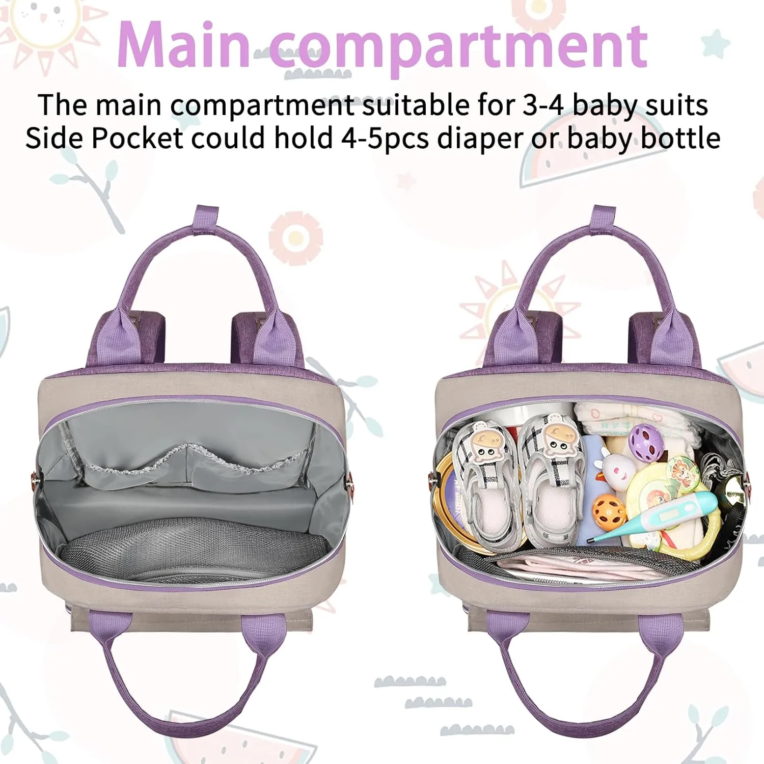 Diaper Bag Backpack, Baby Nappy Diaper Bag, Large Unisex Baby Bags for Boys Girls, Multipurpose Travel Back Pack for Moms Dads with Insulated Pockets and Stroller Straps