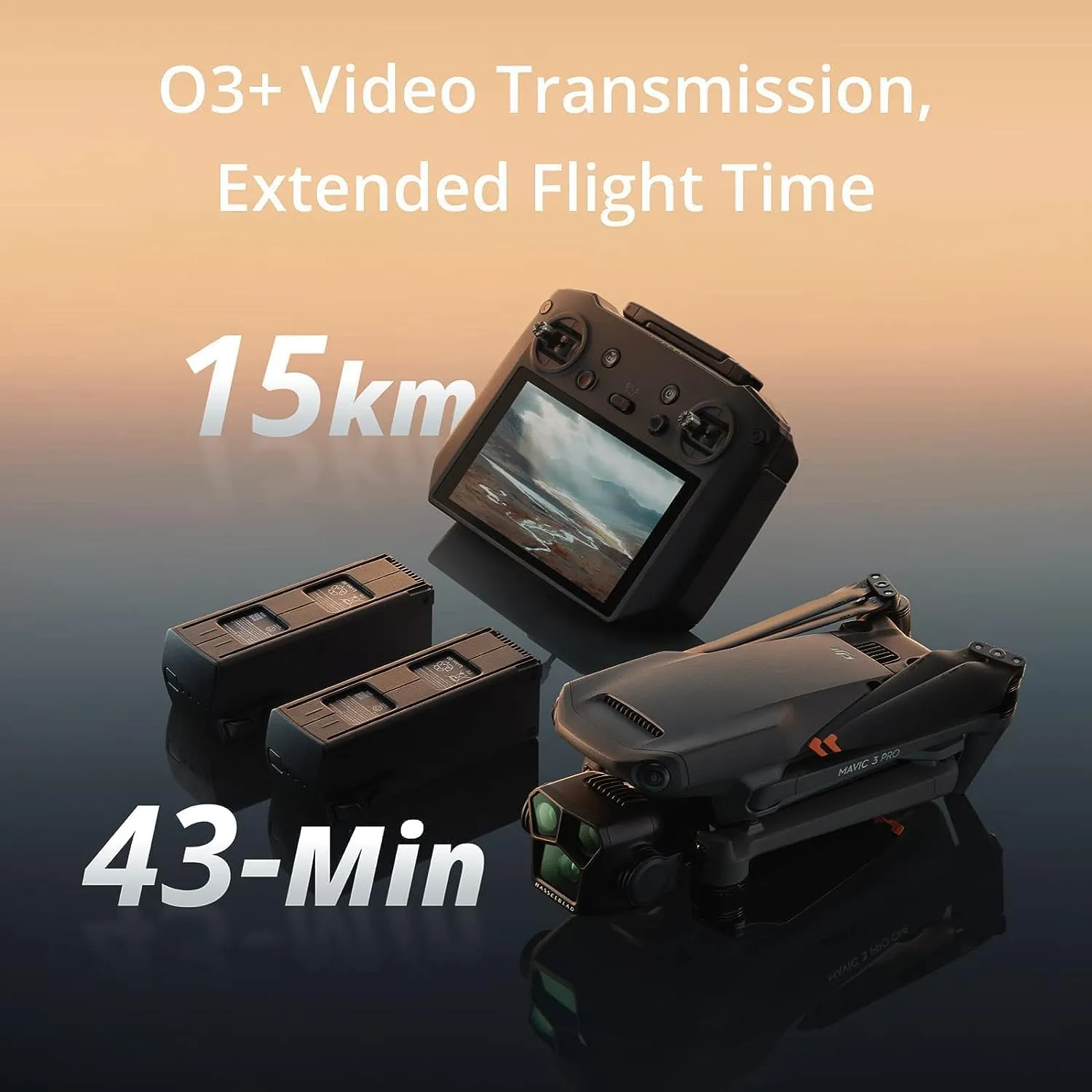 DJI Mavic 3 Pro Drone Quadcopter with RC Pro Remote (High-Bright Screen) Fly More Combo 4/3 CMOS Hasselblad Camera, 43Min Flight Time, 4 Batteries, Filters Bundle with Deco Gear Backpack& Accessories