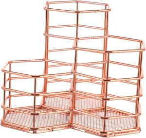DOITOOL Cosmetic Brush Storage Bucket Makeup Brush Holder Organizer Rose Gold Makeup Brush Rack
