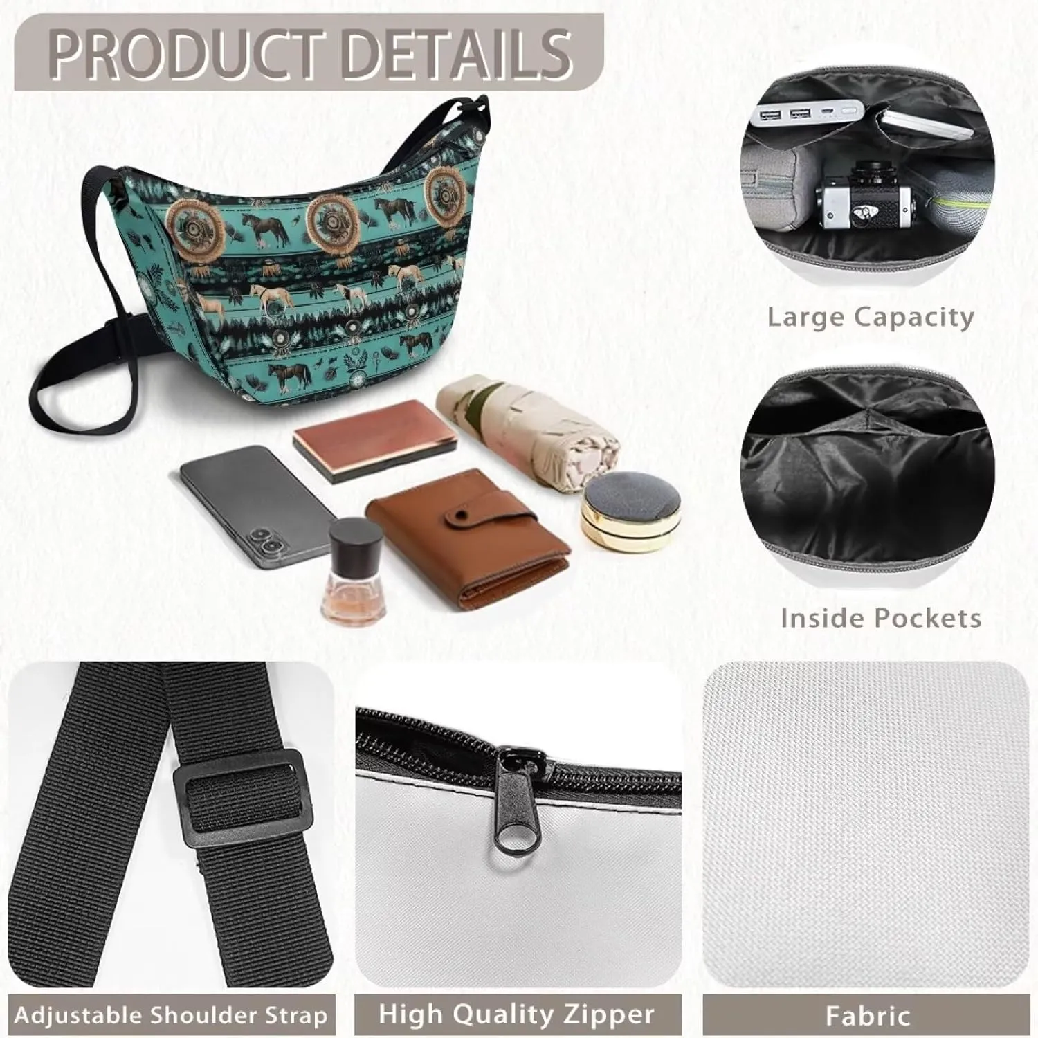 Dolyues Chic Women's Crossbody Hobo Sling Bag - Fashionable Crescent Shoulder Purse & Casual Dumpling Handbag