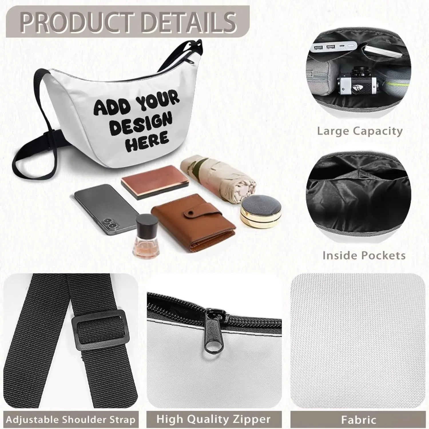 Dolyues Chic Women's Crossbody Hobo Sling Bag - Fashionable Crescent Shoulder Purse & Casual Dumpling Handbag