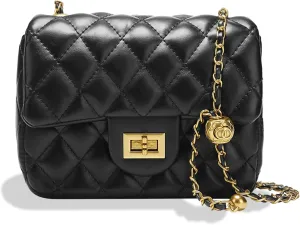 DOTBABY Diamond Chain Shoulder Crossbody Bag, Fashionable Women's Leather Tote Handbag, Adjustable Straps,Buckle Opening