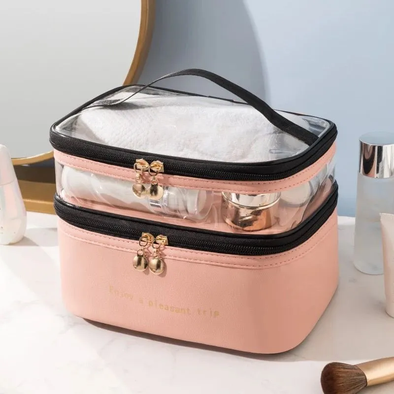 Double Layered Waterproof Cosmetic Bag gha
