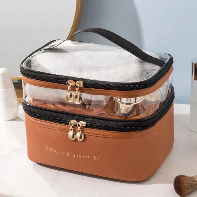 Double Layered Waterproof Cosmetic Bag gha