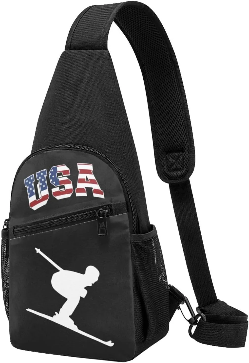 Downhill Skiing,Casual one-shoulder crossbody chest bag, fashionable crossbody chest bag
