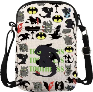 Dragon Movie Inspired Crossbody Bag Anime Cartoon Lovers Bag Kingdom Gift Black Dragon Gift For Fans