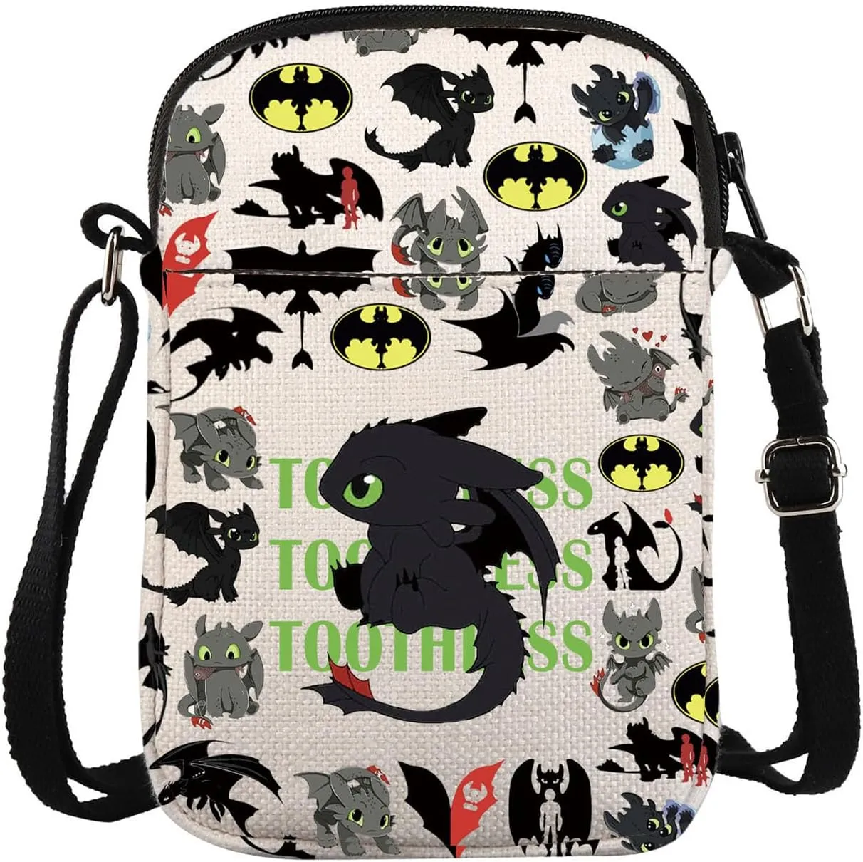 Dragon Movie Inspired Crossbody Bag Anime Cartoon Lovers Bag Kingdom Gift Black Dragon Gift For Fans