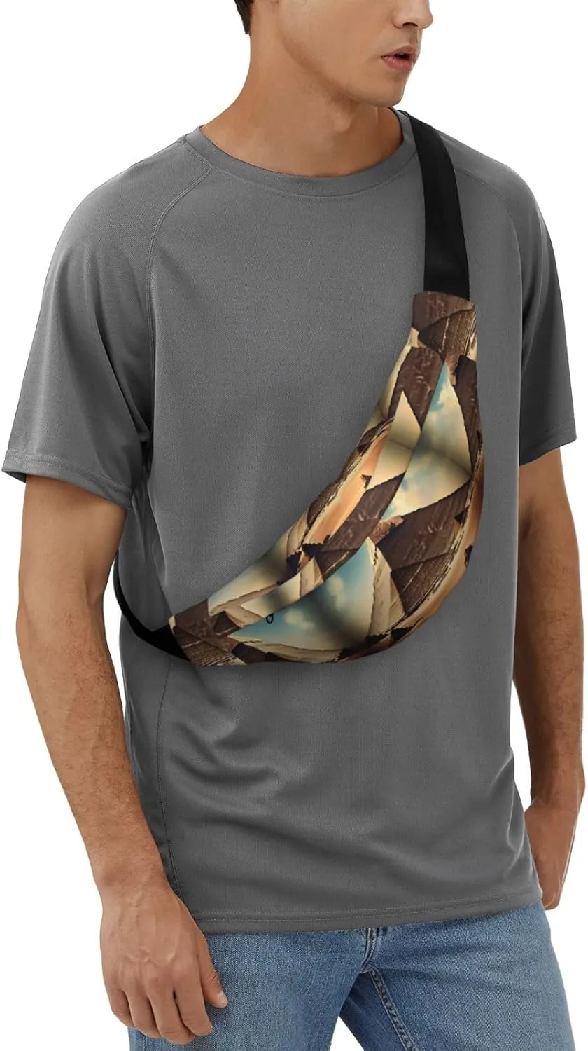 Dreaming of the Pyramids of Khufu Fashion Crossbody Appearance High capacity outdoor with Adjustable Comfortable Work Leisure Versatile
