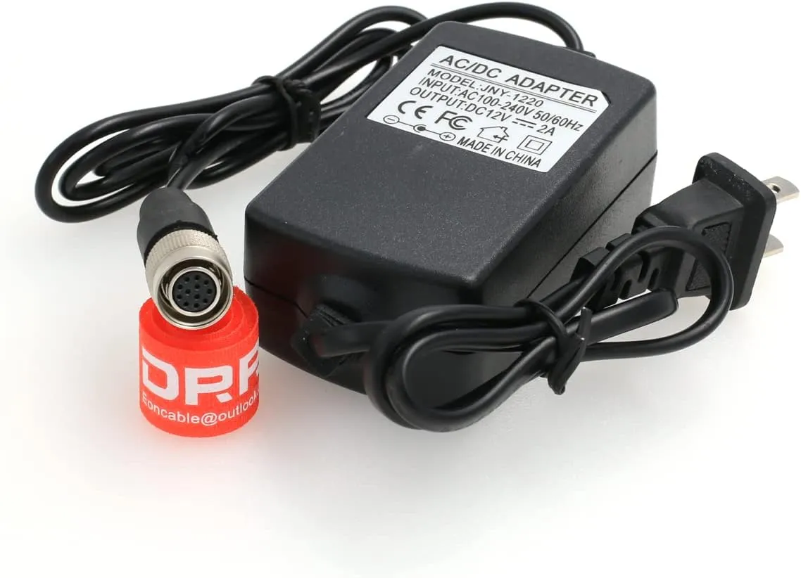 DRRI 12V DC Power Supply Adapter to 12 Pin Female Hirose for Basler Camera
