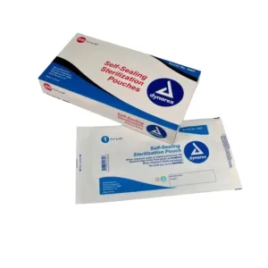 Dynarex Sterilization Pouches 7-1/2" x 1" w/ Internal & External Indicators Box of 200