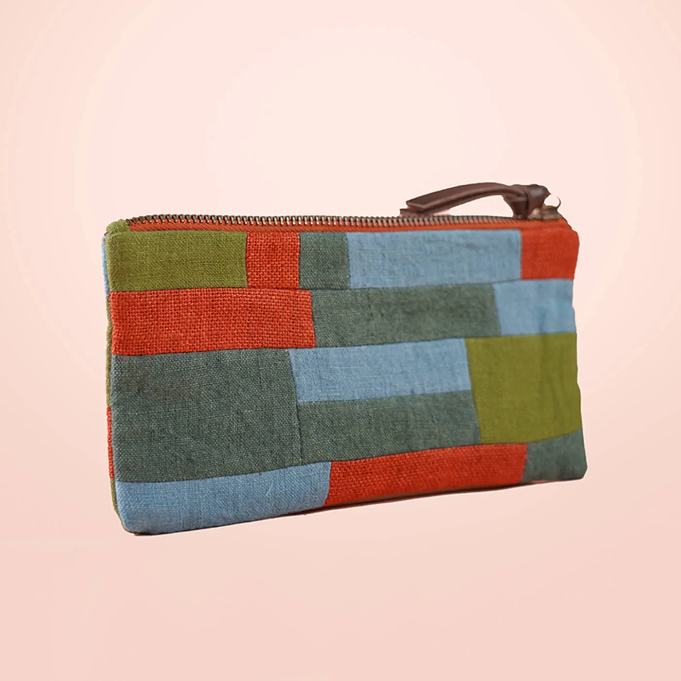 Earthy Repurposed Multi-use Patchwork Pouch
