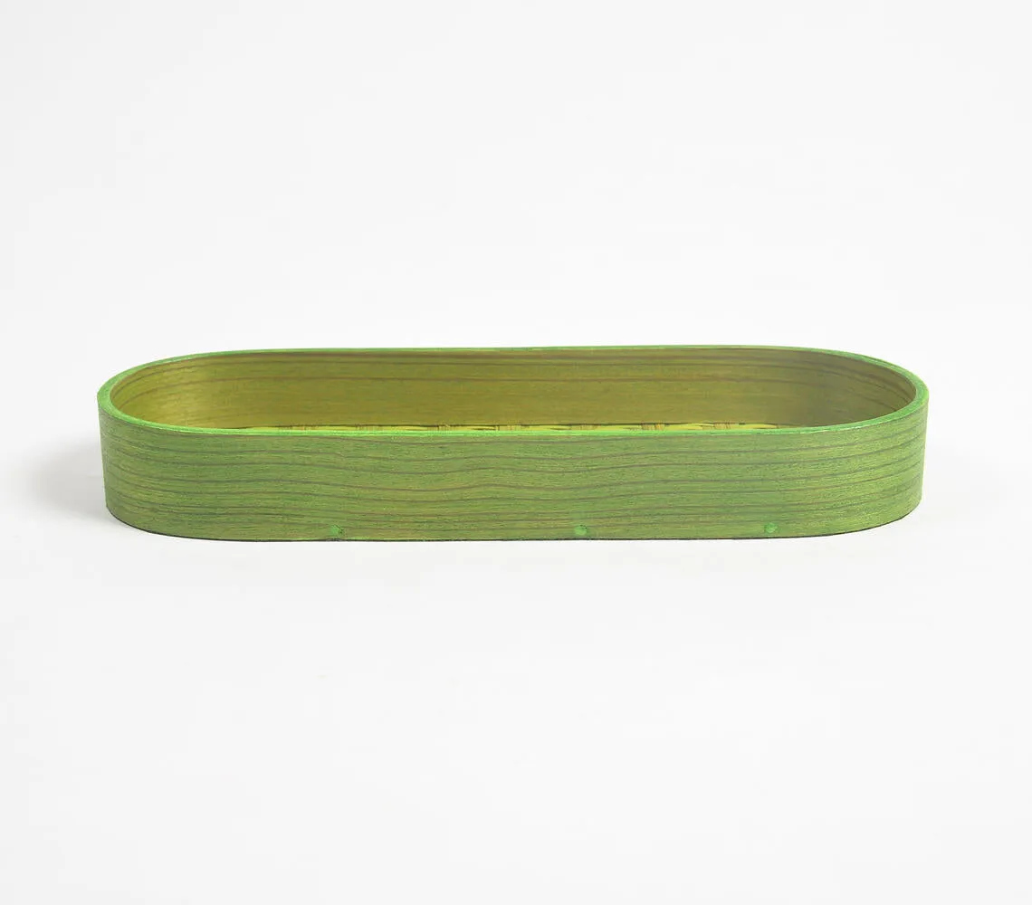 Eco-friendly Statement Handwoven Green Bamboo Tray