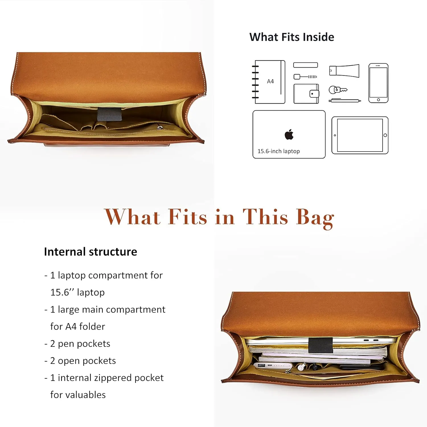 ECOSUSI Laptop Backpack for Women PU Leather Backpack Vintage for Laptop 15.6 inches Computer Bag College Bookbag