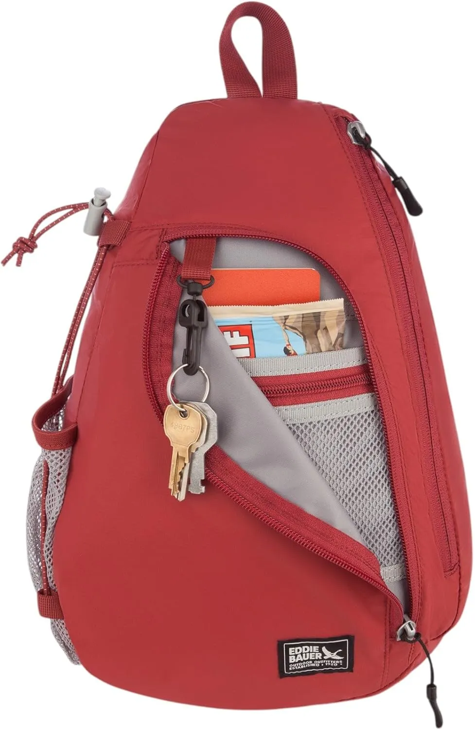 Eddie Bauer Sling Bag | Travel | Everyday Carry | Lightweight | Durable | Ripstop Nylon | 8L, Dark Ruby, One Size