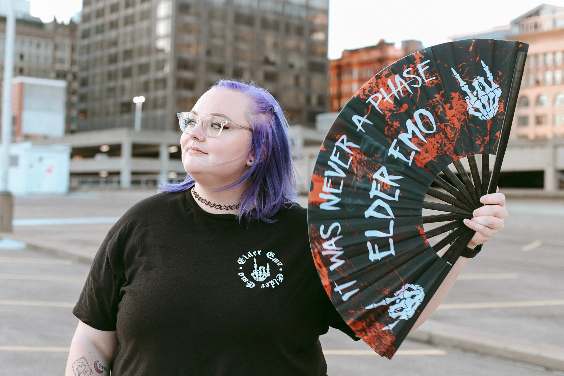 Elder Emo Hand Fan