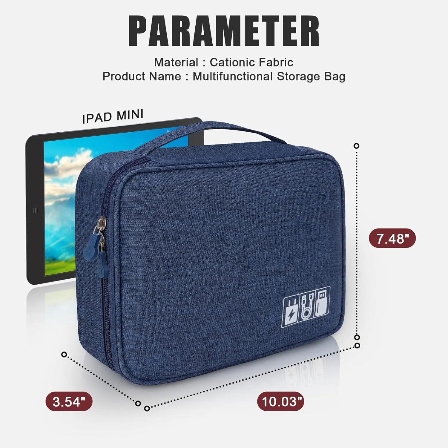 Electronic Organizer Travel Universal Cable Organizer Electronics Accessories Bag for Cable, Charger, Phone, USB, SD Card,1Pack