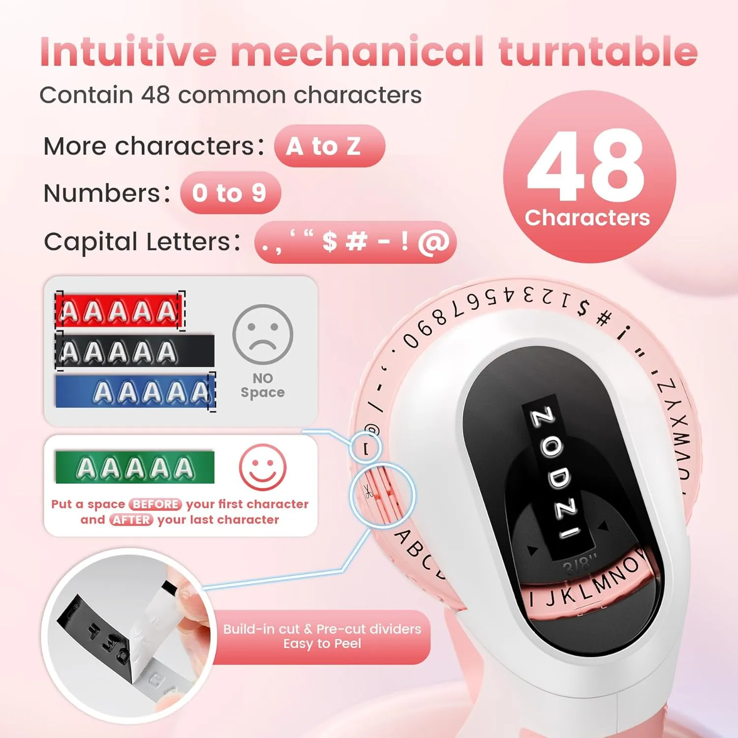 Embossing Label Maker Machine with Tapes,Embossed Retro Label Maker ,Vintage Label Machine,Manual Embosser Old School with 3 Rolls 3D Embossing Tapes Portable for Home Office Kids DIY Crafting - Pink