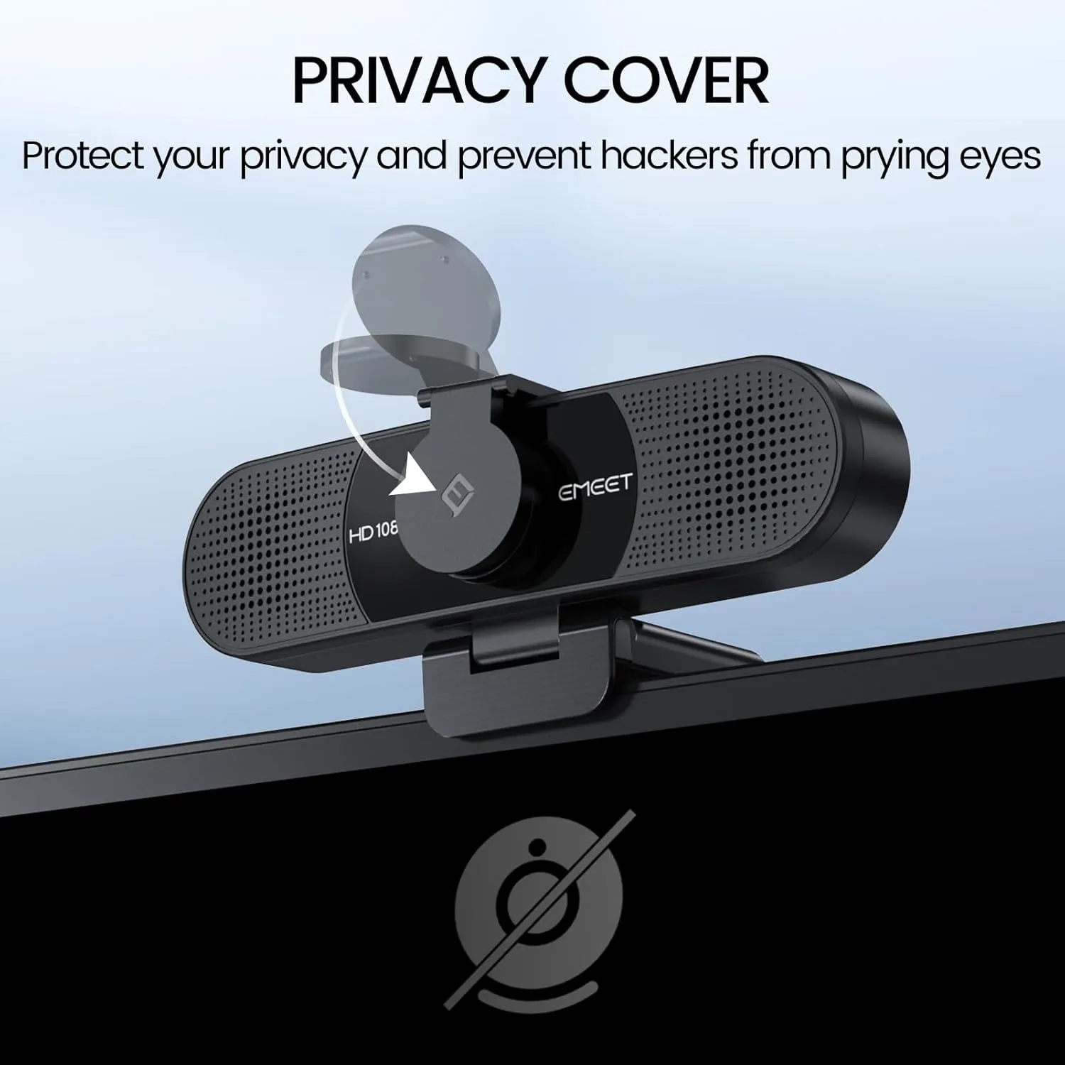 EMEET 1080P Webcam with Microphone, C960 Web Camera, 2 Mics, 90° FOV, USB Type-A & A-to-C Adapter, Plug&Play Computer Camera for Online Calling/Conferencing, Zoom/Teams/Facetime/YouTube, 2025 Version