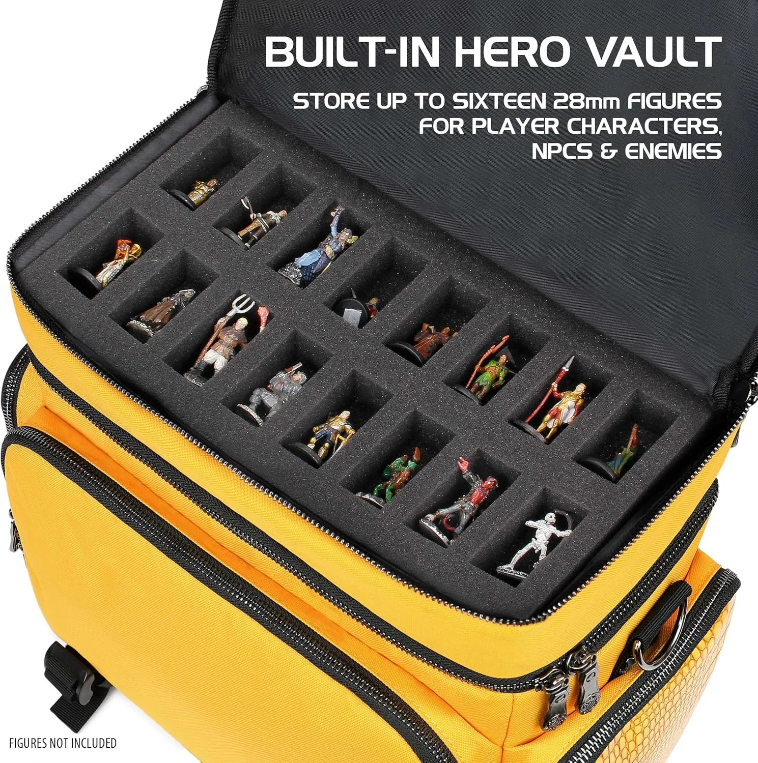 ENHANCE Collector's Edition RPG Adventurer's DND Bag - Outdoor Dragon Skin Travel Bag with Miniature Storage Chest, Mat Holder, DND Dice and Token Pockets, Fits for 4