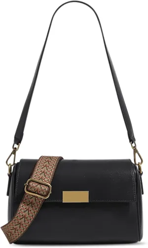 Entchin Premium Vegan Leather Shoulder Bag for Women,Detachable 2-Strap Crossbody Bag, Lady Handbag Purse
