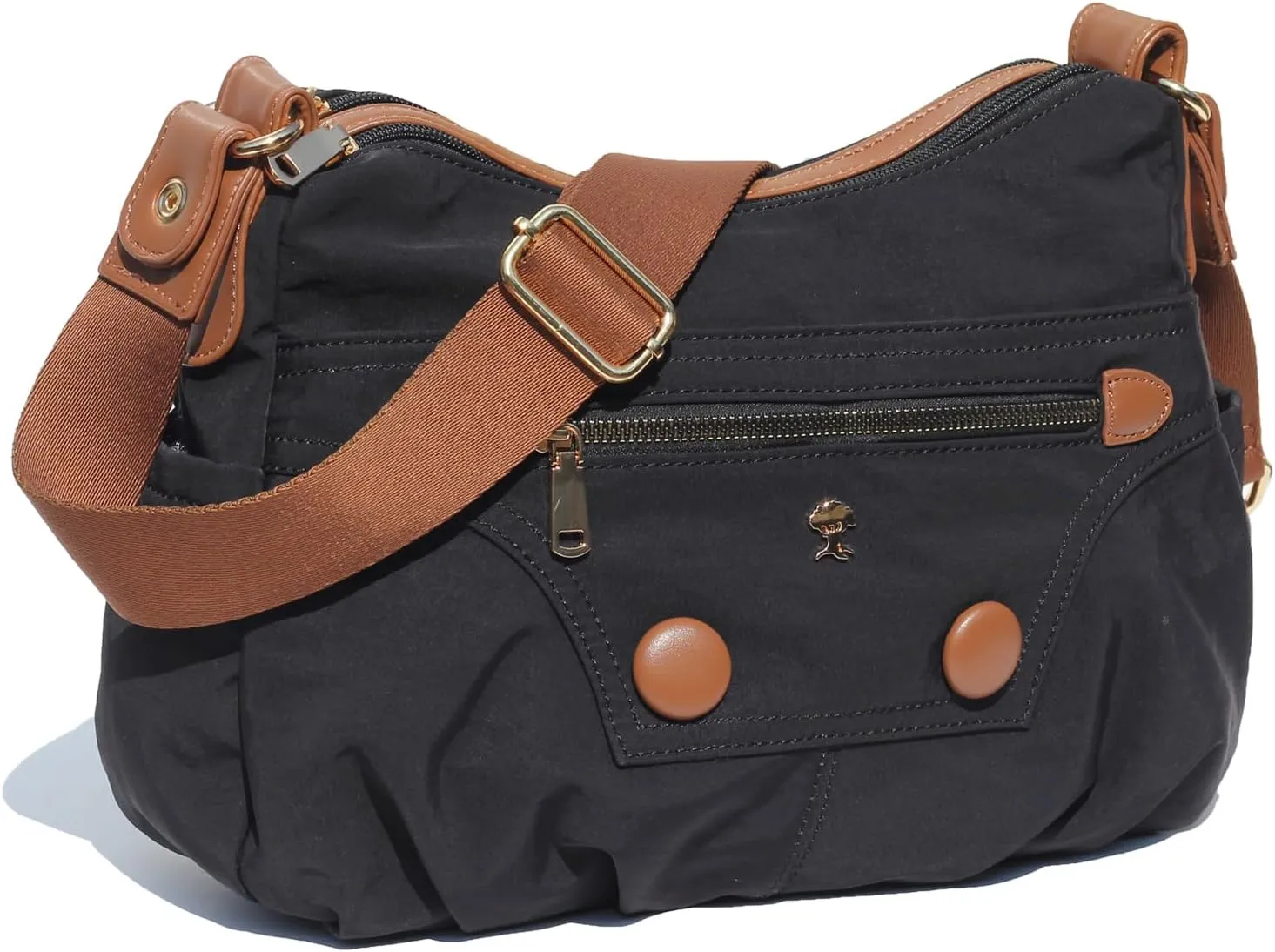 ESVAN Fashionable Women's Crossbody Bag:10-Pocket Purse Handbag Shoulder Bag with 2 Detachable Straps