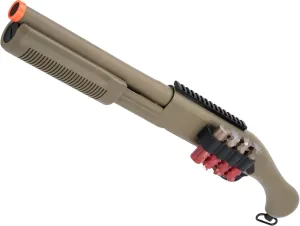 Evike Airsoft - CYMA Standard M870 3-Round Burst Multi-Airsoft Shotshell Loading Airsoft Shotgun (Model: AOW-A Standard/Tan)