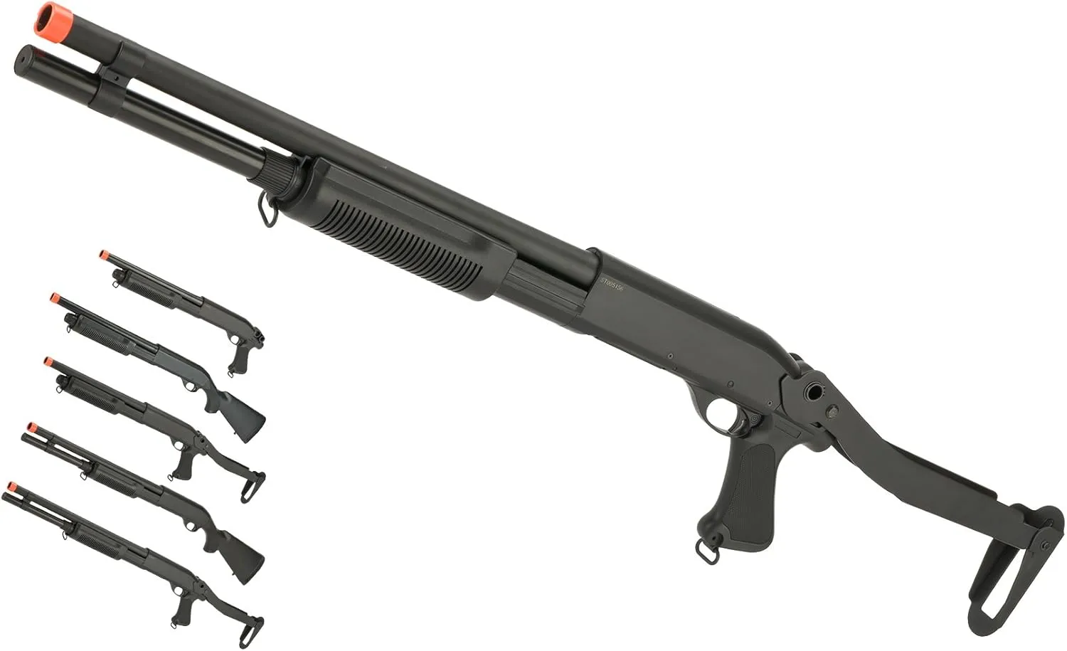 Evike Airsoft - CYMA Standard M8.70 3-Round Bu.RST Multi-S.hot Sh.ell Loading Airsoft Sh.otgu.n (Model: Folding St.ock) - (PID: 63538)