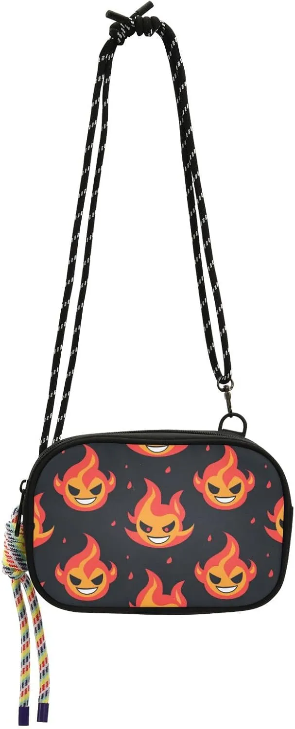 Evil Laughing Flame Demon Small Crossbody Bag Mens Practical with Adjustable Strap Handbags Go shopping bolsa de mano para mujer