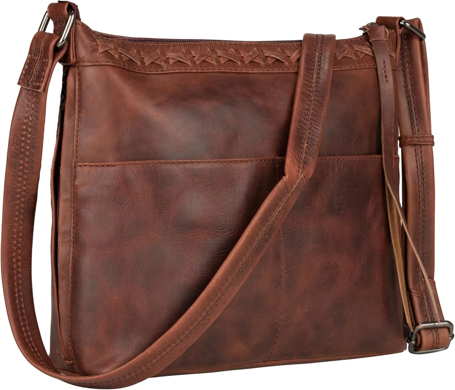 Faith Concealed Carry Crossbody Purse Genuine Leather Handbag with Locking Gun Compartment