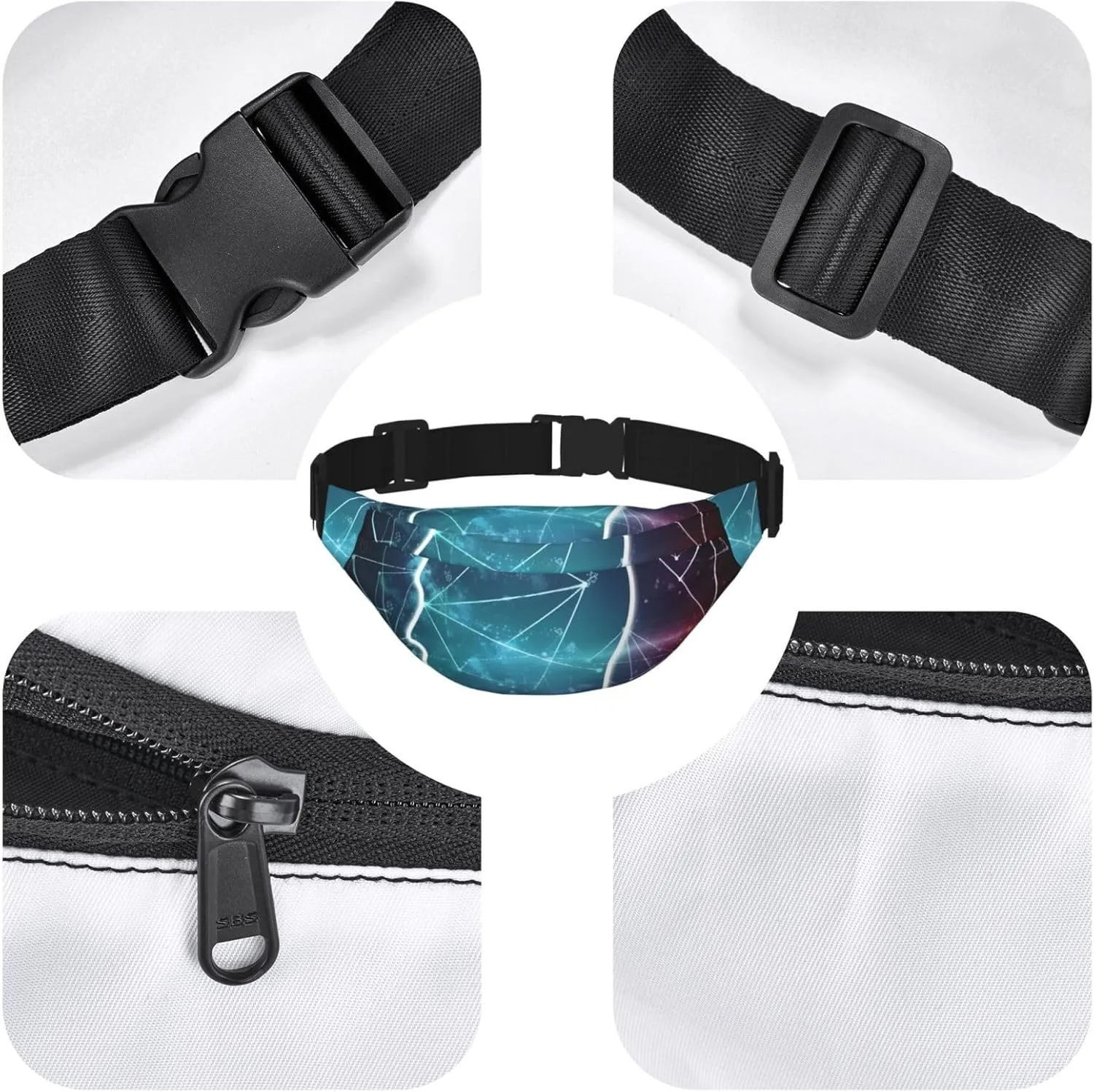 Fanny Pack for Men Women Waist Bag Adjustable Waist Pack Crossbody Belt Bag Formulas Shapes Theory Math Lesson Bum Bag