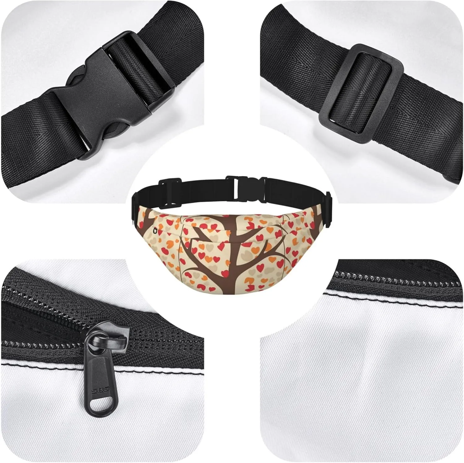 Fanny Packs For Women Men Waist Bag Waterproof Sport Belt Bag Tree With Birds On Swing Fashion Waist Pack Adjustable Crossbody Bags Zipper Bum Bag For Running Hiking Travel
