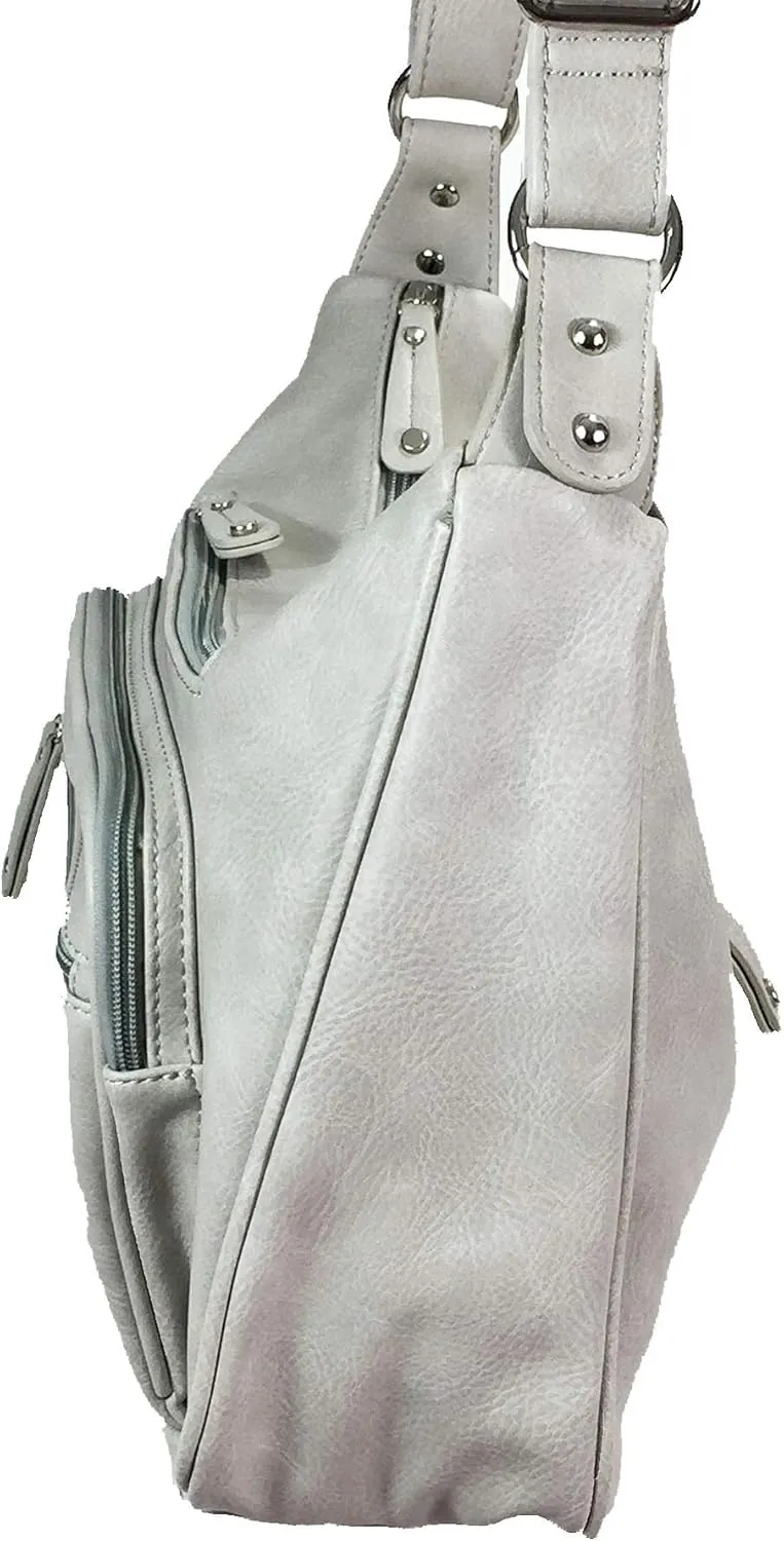 Fashion Locking Concealed Carry Big Hobo Bag CCW Cross Body Bag with Credit Card Slots