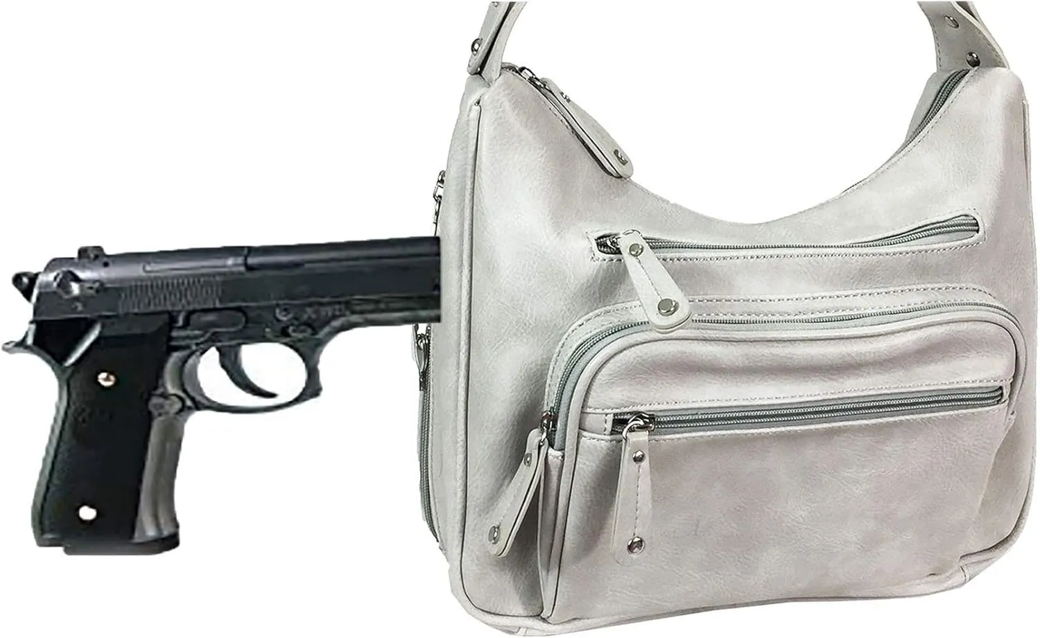 Fashion Locking Concealed Carry Big Hobo Bag CCW Cross Body Bag with Credit Card Slots