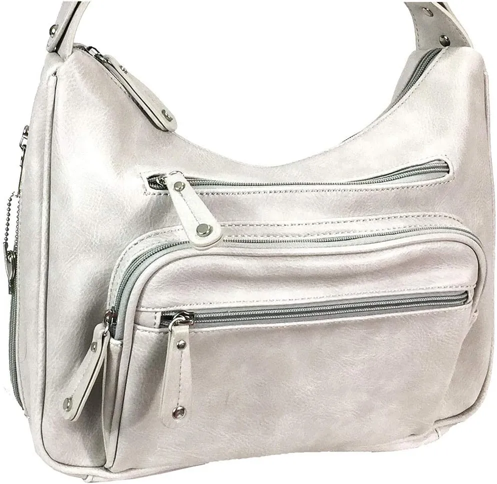 Fashion Locking Concealed Carry Big Hobo Bag CCW Cross Body Bag with Credit Card Slots