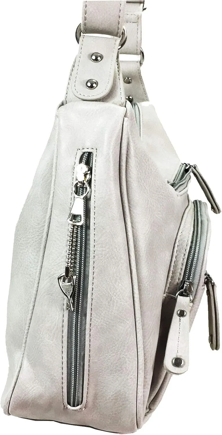 Fashion Locking Concealed Carry Big Hobo Bag CCW Cross Body Bag with Credit Card Slots