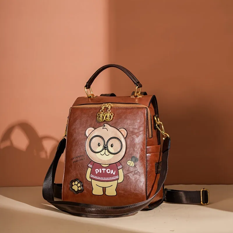 Fashionable Cute Bear Print Backpack