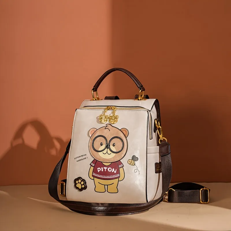 Fashionable Cute Bear Print Backpack