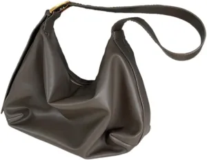 Fashionable Everyday Shoulder Bag PU Leather Solid Color Large Capacity Crossbody Handbag with Spacious Compartments