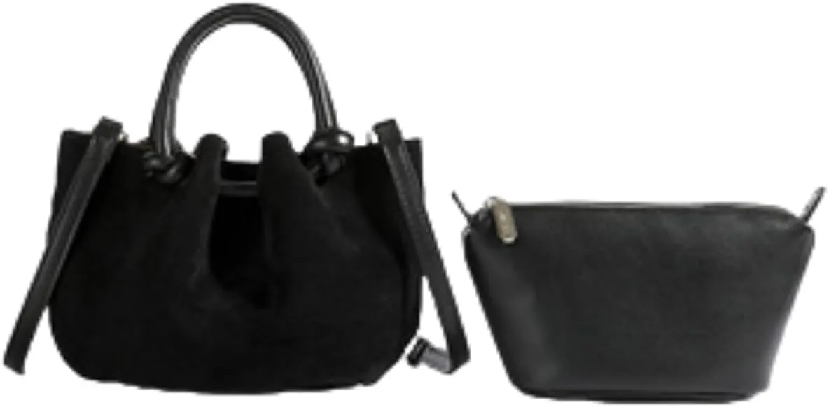 Fashionable Hobo Bag - Chic Water Bucket Purse with Matching Pouch, Comfortable Handle, Drawstring Closure