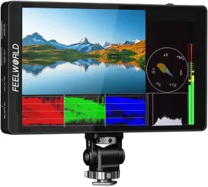 FEELWORLD F7 PRO 7 Inch Touch Screen DSLR Camera Field Monitor with 3D Lut HDR Waveform F970 External Power Install Kit 1920x1200 4K 60Hz HDMI Input Output 8.4V DC Output 5V Type-c Input Mini Hot Shoe